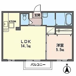 ウィルクレール3 1LDKの間取図画像