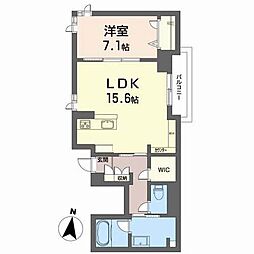 ベレオ・花京院 1LDKの間取図画像