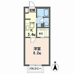 パストラル通町 1Kの間取図画像