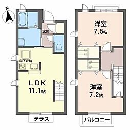 COZYHILLSB 2LDKの間取図画像