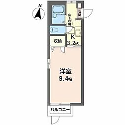 サンライト福田町 1Kの間取図画像