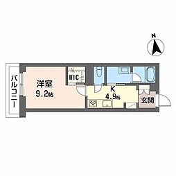 ロッシェ榴岡 1Kの間取図画像