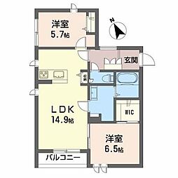 ロイヤルコートハウス 2LDKの間取図画像