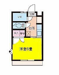 コーポ松谷1 1Kの間取図画像