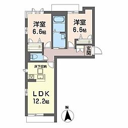 ベレオ荒井駅前 2LDKの間取図画像