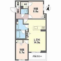 カノープス 2LDKの間取図画像