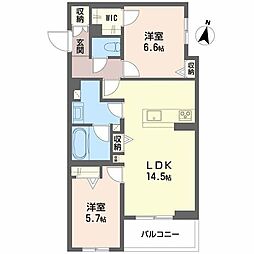 カノープス 2LDKの間取図画像