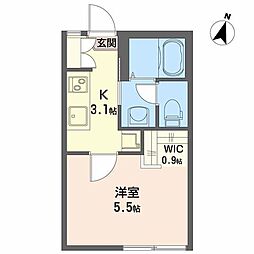 フロンティア2番館 1Kの間取図画像