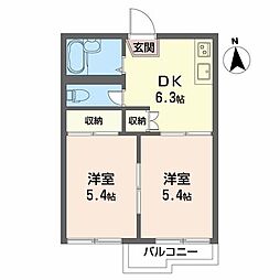 サンコーポ井上 2DKの間取図画像
