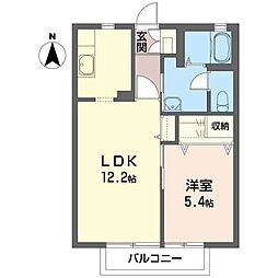 メゾン花巧房D 1LDKの間取図画像