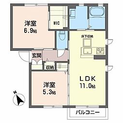 シャーメゾン南宮 2LDKの間取図画像