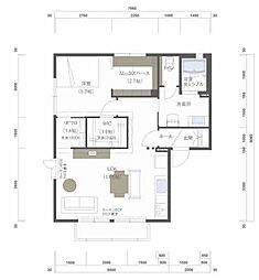 ヴィラージュ冠2 1LDKの間取図画像