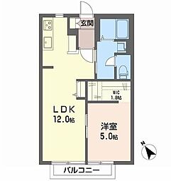 シャーメゾンななえPart1 1LDKの間取図画像