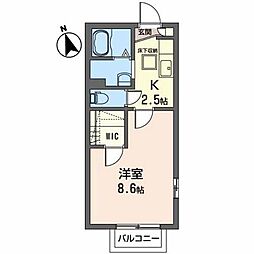 サンシャイン5 1Kの間取図画像