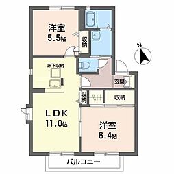サザンコートG 2LDKの間取図画像