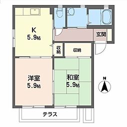 ベルファームA 2Kの間取図画像