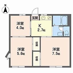 アーバン腰浜A 3Kの間取図画像