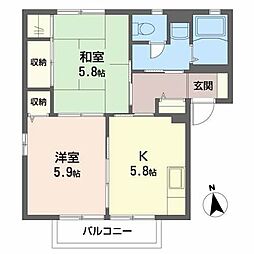 グロースRinB 2Kの間取図画像