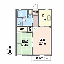 ピュアハイムA 2Kの間取図画像