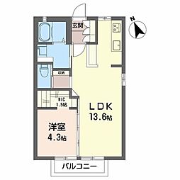 ビゴールC 1LDKの間取図画像