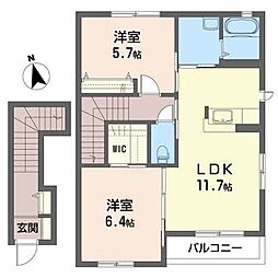 オレンジコートA 2LDKの間取図画像