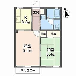 ディアス・ファミーユD 2Kの間取図画像