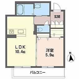 シュエットメゾン壱番館 1LDKの間取図画像