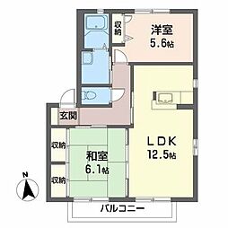 ミュートス2B棟 2LDKの間取図画像