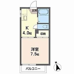 サングリーン 1Kの間取図画像