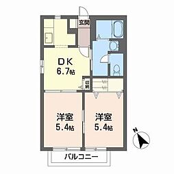 マイガーデン 2DKの間取図画像