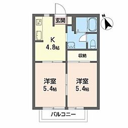 ディアス安積B 2Kの間取図画像