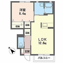 グリーンレジデンスE 1LDKの間取図画像