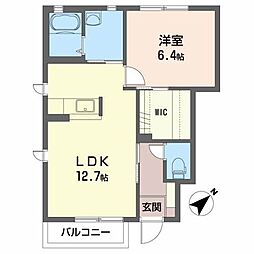 シャーメゾンsuger2A 1LDKの間取図画像
