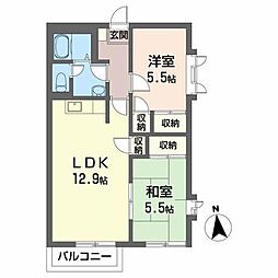ハイツぴこ 2LDKの間取図画像