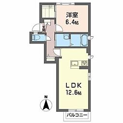 ドミール・サン 1LDKの間取図画像