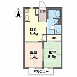 ビューパレー 2DKの間取図画像
