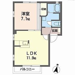 グランドエトール 1LDKの間取図画像