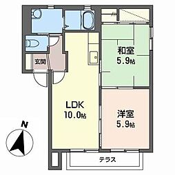 ディアスFD 2LDKの間取図画像