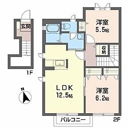 SAKURA2 2LDKの間取図画像