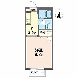 インターヴィレッジE 1Kの間取図画像