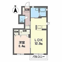グランシャリオ2A 1LDKの間取図画像
