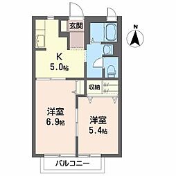 ハイライズMR5 2Kの間取図画像