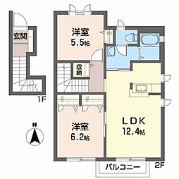 マリブインドルチェ五番館 2LDKの間取図画像