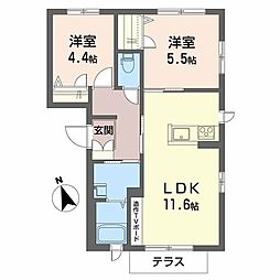 あじさい館 2LDKの間取図画像
