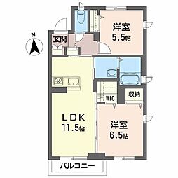 ベレオMY 2LDKの間取図画像