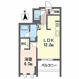 コンフォーザ虎丸 1LDKの間取図画像