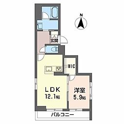 シャーメゾンS.K. 1LDKの間取図画像