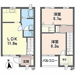 ドミール開成C 2LDKの間取図画像