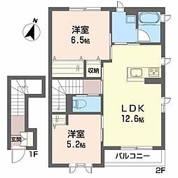 シャーメゾン台新 2LDKの間取図画像