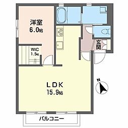 櫻桑の杜壱番館 1LDKの間取図画像
